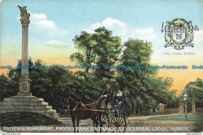 R645936 Dublin. Phoenix Monument. Phoenix Park. Entrance to Viceregal Lodge. Cha