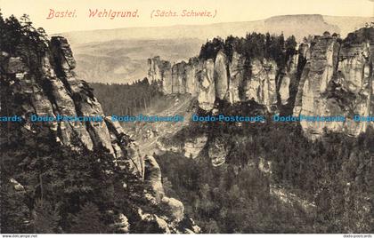 R673305 Bastei. Wehlgrund. Sachs. Schweiz. Hof Kunstanstalt Loffler