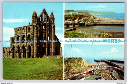 R740987 Best Wishes From Whitby Whitby Abbey E T W Dennis 1972 Multi View