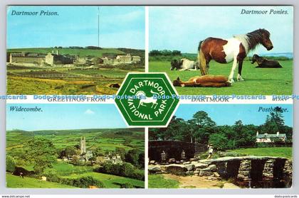 R744592 Greetings from Dartmoor Widecombe Dartmoor Prison Dartmoor Ponies Harvey