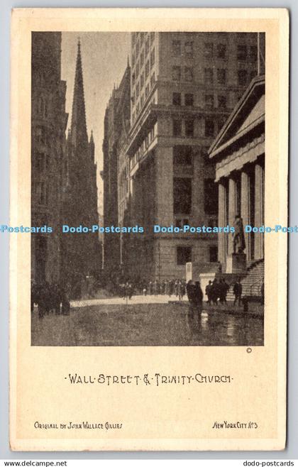 R745612 Wall Street and Trinity Church Pictorial Post Card Co 1922