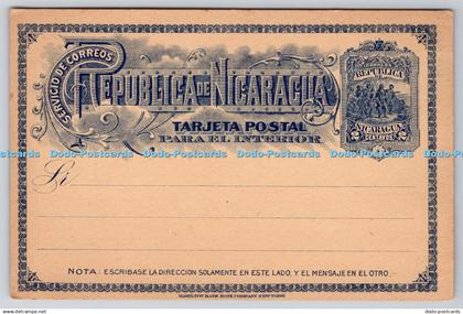 R760393 Republica de Nicaragua Tarjeta Postal