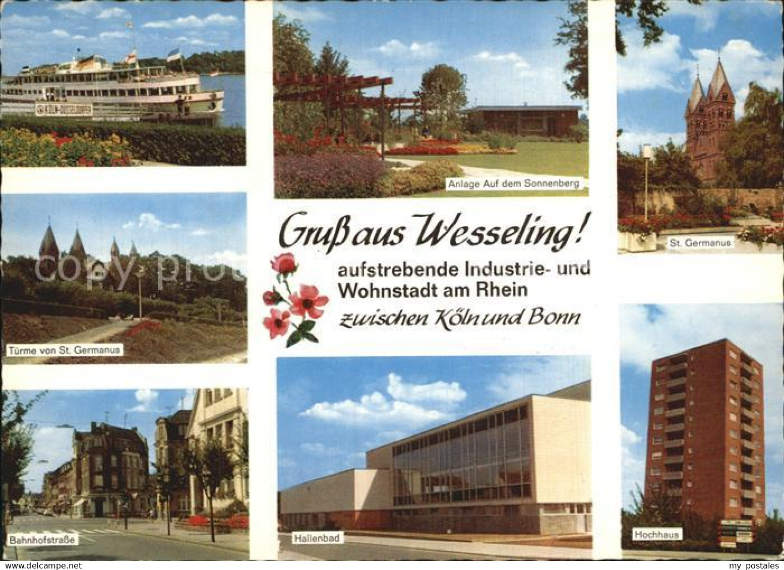 Wesseling Wohnstadt Rhein Sonnenberg Germanus Hallenbad Hochhaus Bahnhof