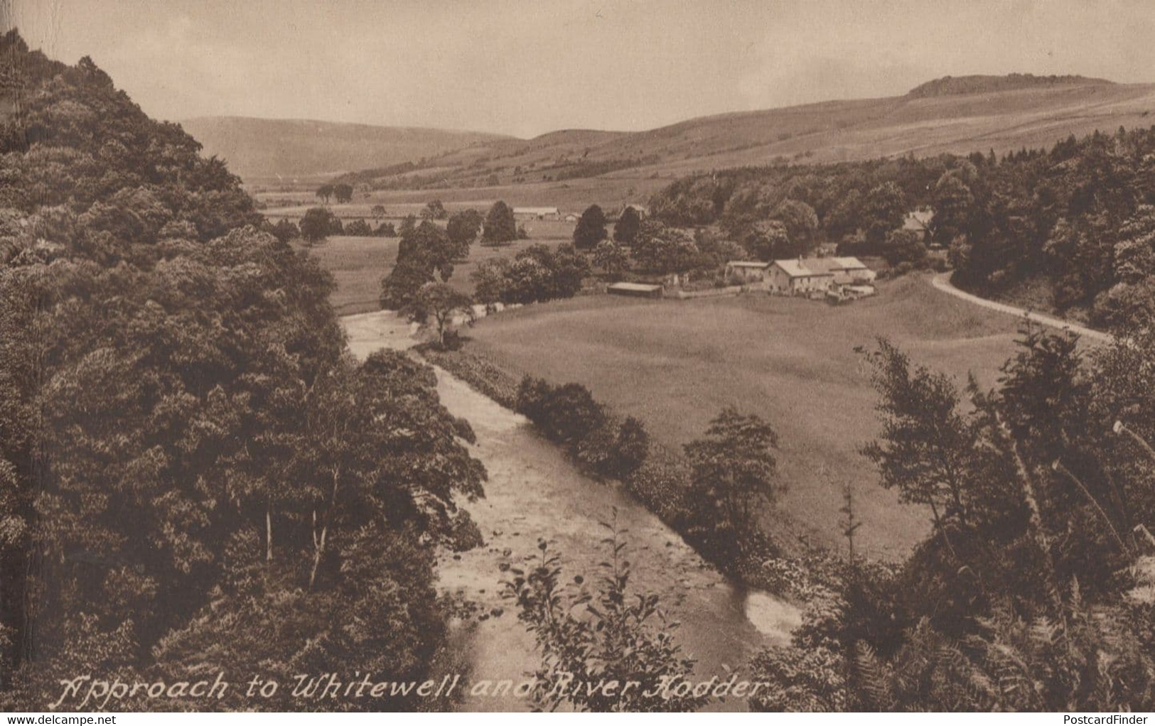 Whitewell Approach River Hodder Aerial Lancashire Old Postcard