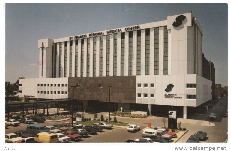 Wichita KS Kansas, St. Francis Medical Center, Auto, c1980s Vintage Postcard