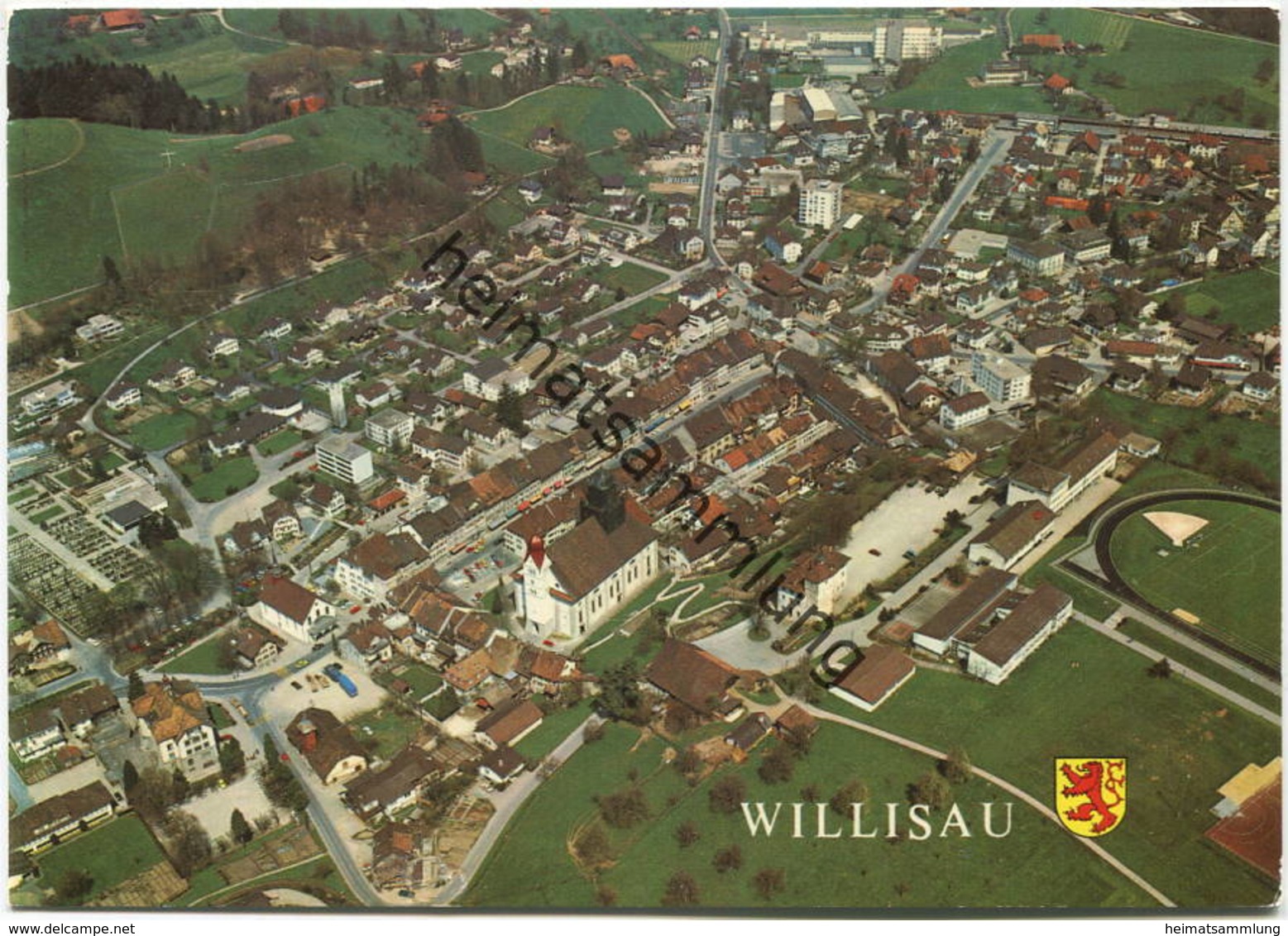 Willisau - Luftaufnahme - AK Grossformat gel. 1977