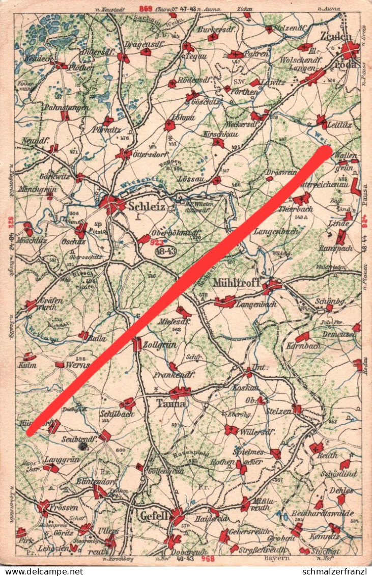 Wona Hauschting AK 923 Schleiz Mühltroff Gefell Zeulenroda Tanna Reuth Neundorf Kirschkau Kulm Plothen Oschitz Schönberg