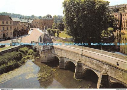 D024629 The Town Bridge and Rover Avon. Bradford on Avon. Wiltshire. Colourmaste