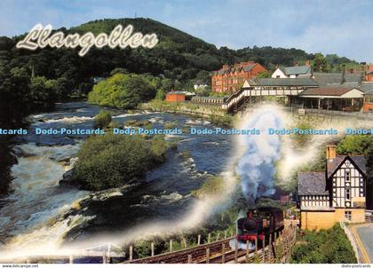 D045961 Llangollen. Denbighshire. Llangollen Railway Station and the River Dee.