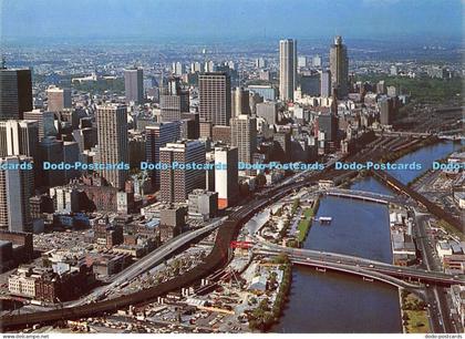 D049732 Melbourne. Victoria. An aerial view of Melbourne city. showing the Yarra