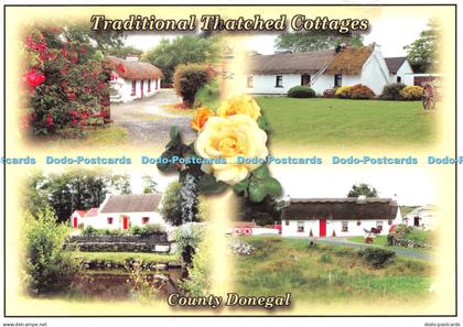 D088289 Traditional Thatched Cottages. County Donegal. Beauty of Donegal. Emeral