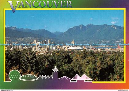 D094293 Vancouver. Brella Prints. British Columbia. Vancouver skyline. Queen Eli