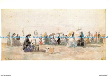 D095325 Paris. Collection Particuliere. Crinolines at Trouville. Eugene Louis Bo