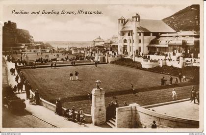 PC19200 Pavilion and Bowling Green. Ilfracombe. RP. 1936