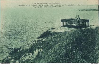 PC37068 Saint Malo. The Big Be. Chateaubriand Tomb. Guerin Saint Malo