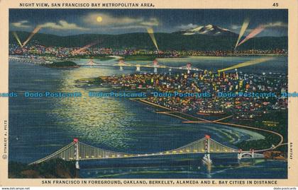 R017864 Night View. San Francisco Bay Metropolitan Area. San Francisco in Foregr