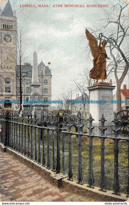 R086799 Lowell Mass. Ayer Memorial Monument. 1908