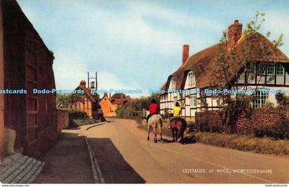 R177671 Cottages at Wick. Worcestershire. Salmon. Cameracolour