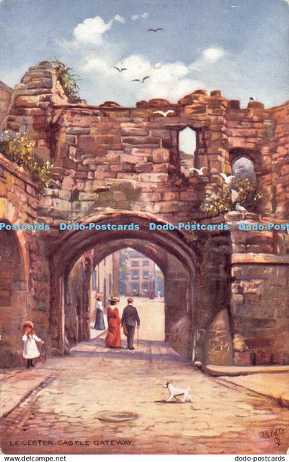 R193331 Leicester Castle Gateway Tuck Oilette Old Leicester 7008