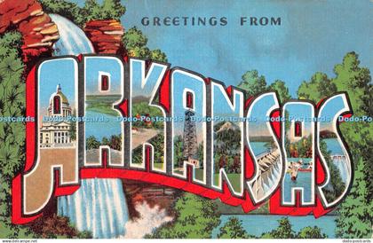 R346442 Greetings from Arkansas State Capitol Little Rock Arkansas River Petit J