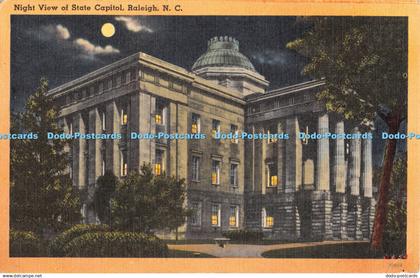 R379992 N C Raleigh Night View of State Capitol Raleigh News Agency Tichnor Bros