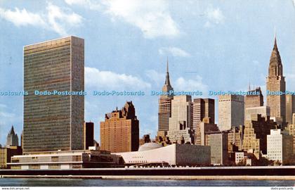 R403066 United Nations Building with Empire State Building at left Chrysler Buil