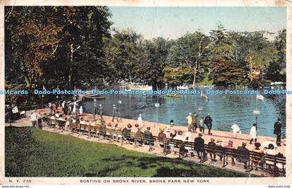 R414706 Boating on Bronx River Bronx Park New York