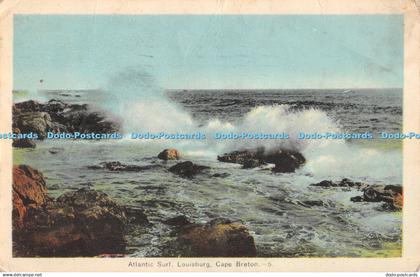 R478137 Atlantic Surf Louisburg Cape Breton Photogelatine Engraving 1942