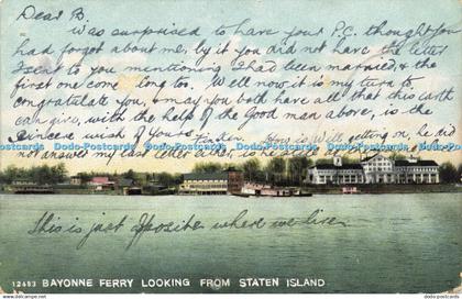 R595426 Bayonne Ferry Looking from Staten Island Souvenir Post Card 1907