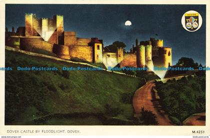 R632925 Dover. Dover Castle by Floodlight. Elgate Postcards