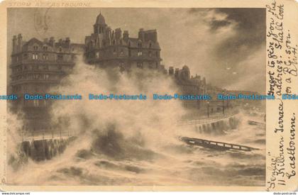 R651911 Storm at Eastbourne. Tuck. Rough Sea. Eastbourne Series. 675. 1905