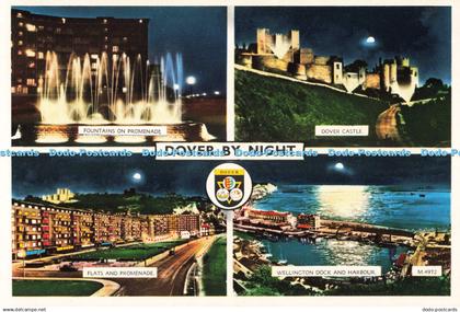 R684417 Dover by Night. Dover Castle. Elgate Postcards. Multi View