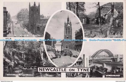 R696018 Newcastle on Tyne. Newcastle Cathedral. The Tyne Bridge. Stepping Stone.