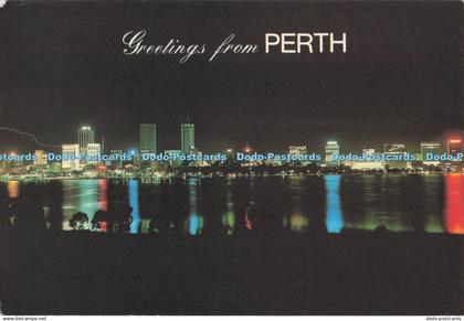 R723057 Greetings from Perth Perth Skyline at Night National View by Murfett Pty