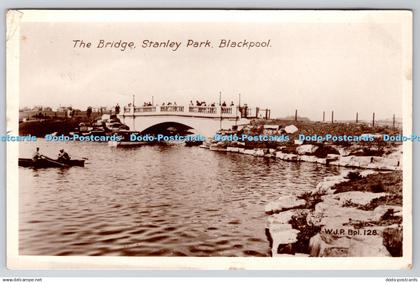 R757453 Blackpool Stanley Park The Bridge RP PM Blackpool 1927