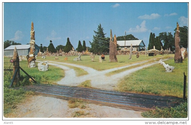 Wynnewood OK Oklahoma, HH Martin's Outdoor Geological Museum Roadside Attraction, c1960s Vintage Postcard