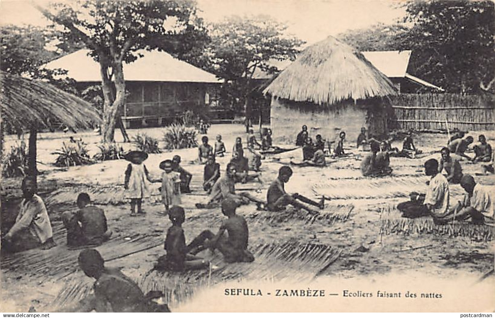 Zambia - SEFULA - Schoolgirls weaving mats - Publ. unknown