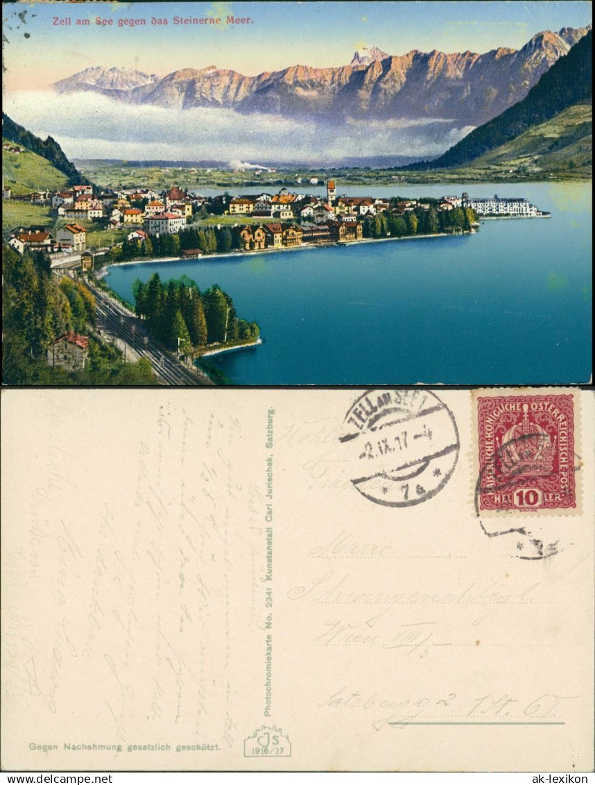 Zell am See Zell am See gegen Das Steinerne Meer (Alpen, Bergkette) 1917