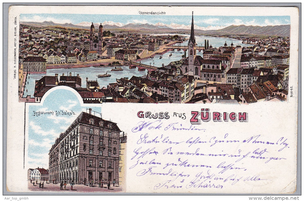 ZHs Zürich 1899-12-04 Zürich Litho Guggenheim Bug Rechts unten