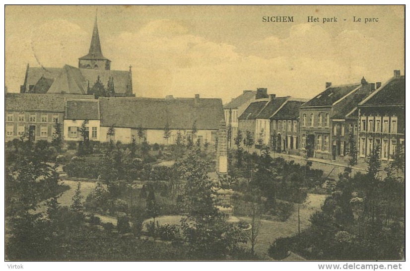 Zichem :   het park  (  geschreven 1925 met zegel )