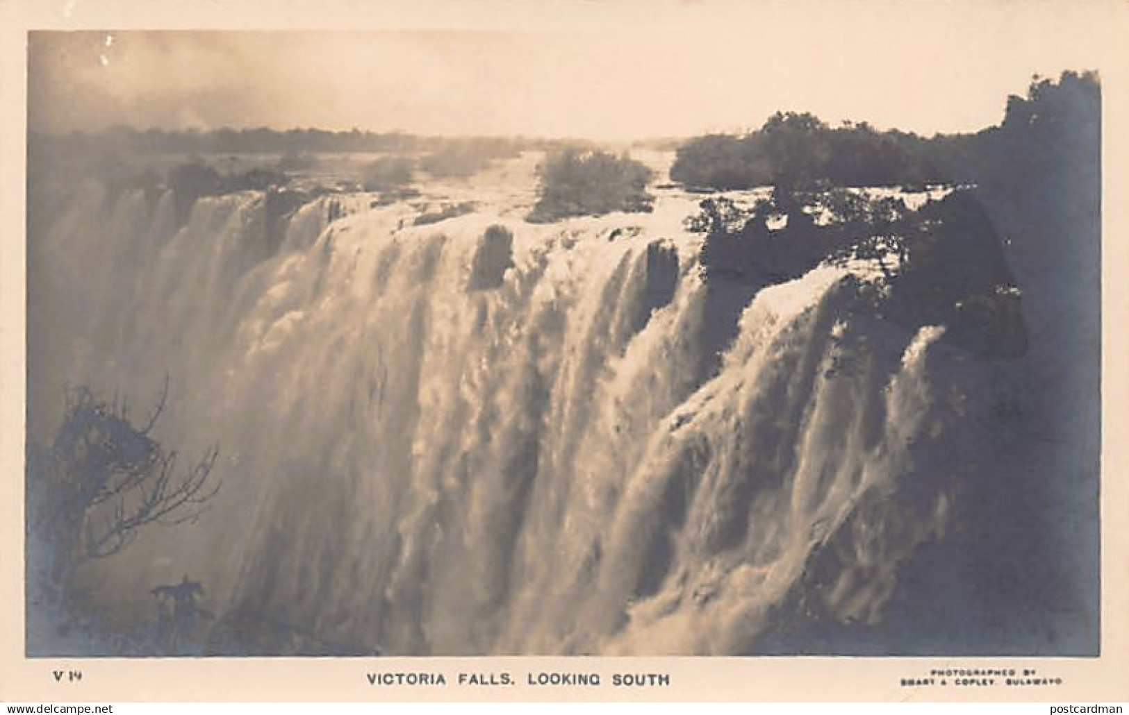 Zimbabwe - Victoria Falls, looking South - REAL PHOTO - Publ. Smart & Copley V19