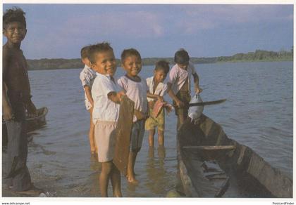 Bluefields Nicaragua Kara Children Miskito Fishing Postcard