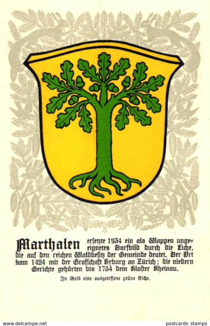 Zürich, Züricher Gemeindewappen, Marthalen, ca. 20er Jahre