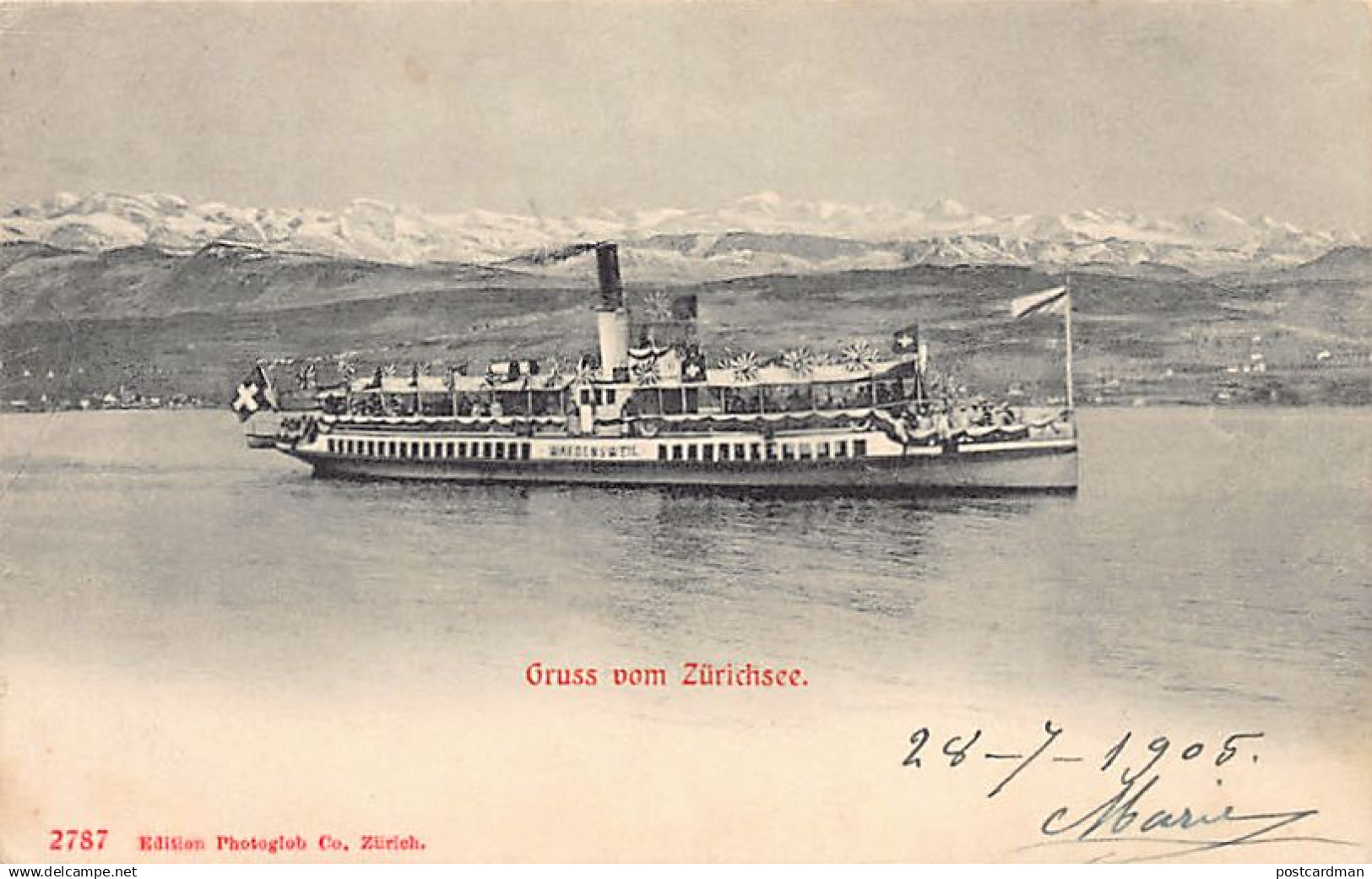 ZÜRICH - Zürichsee - Dampfer Waedensweil - Verlag Photoglob Co 2787