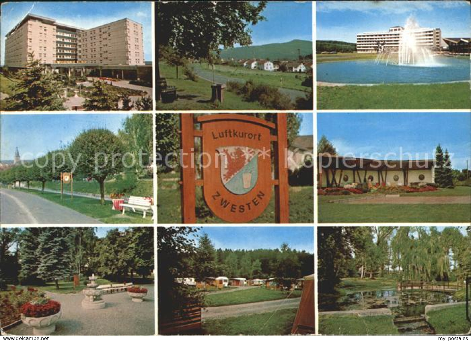 Zwesten Bad Kurklinik Fontaene Kurpark Campingplatz Teich