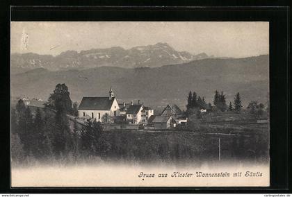 AK Schlatt-Haslen, Kloster Wonnenstein, Gebäudepartie mit Blick auf den Säntis