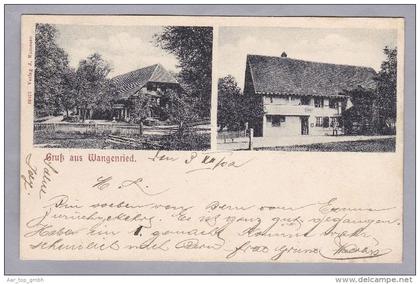 AK BE WANGENRIED 1901-12-03 Foto J.Kummer #59172 Bauernhaus Leuenberger Rest+Post