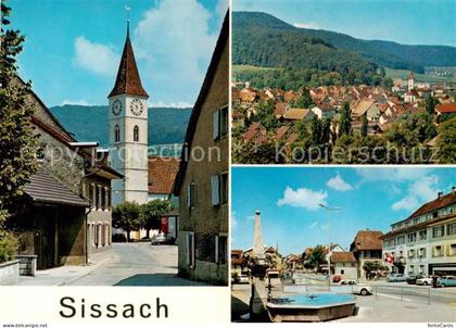 13864595 Sissach BL Kirche Panorama Brunnen