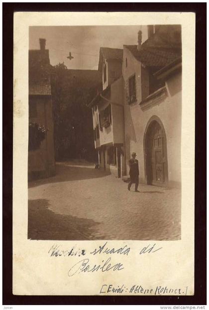 Cpa carte photo Suisse rue de Bâle Strada di Basilea  V1c