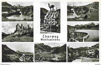 14029619 Montsalvens Chatel-sur-Montsalvens FR Panorama Brunnen Ortsmotiv Bergse